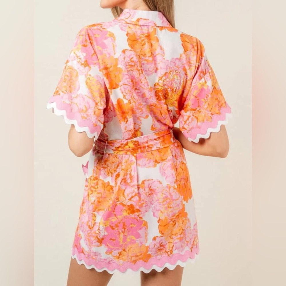 NWT Button Down Ric Rac Tie Shirt Dress. - Picture 4 of 5
